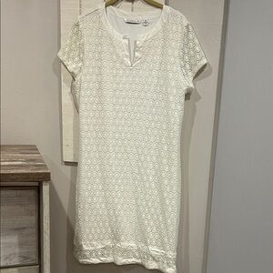 Isaac Mizrahi Cream Lace-Trim Blouse